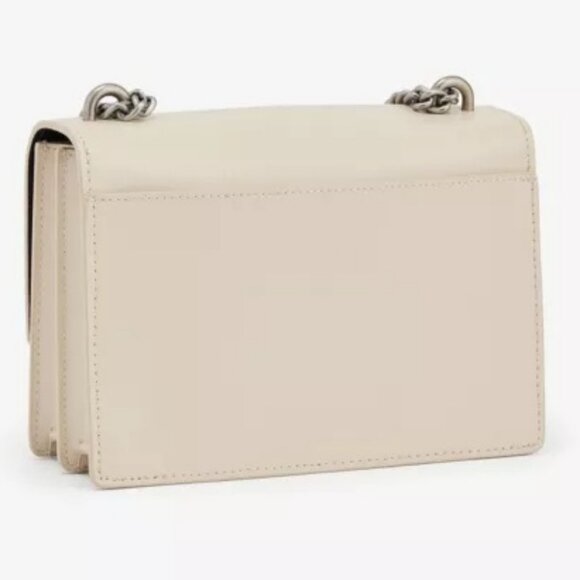 Kurt Geiger Leather Shoreditch Flap Cnvrtbl Corssbody Bag in Bone w/Mirror NWT - Picture 9 of 9